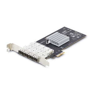StarTech.com Tarjeta PCIe 2.1x2 de Red de Fibra Óptica/Cobre Ethernet 1Gb SFP de 4 Puertos - Chipset Controlador Intel I350-AM4