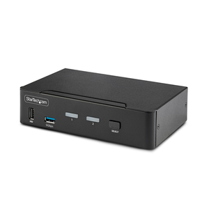 StarTech.com Switch Conmutador KVM DisplayPort de 2 Puertos - 8K60/4K144 - para Un Monitor - DP 1.4 - 2x USB 3.0 - 4x USB 2.0 HI