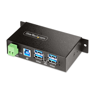 StarTech.com Hub USB Industrial de 4 Puertos Gestionado - Servicio Pesado - Caja de Metal - Protección ESD y Sobretensión - Mont