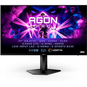 AOC Agon Pro AG276QZD 27" - OLED - 2K QHD - 240Hz - G-Sync Comp - Monitor Gaming