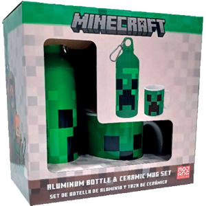 Pack de Regalo Minecraft (Taza de ceramica 300 ml + botella de aluminio de 500 ml)