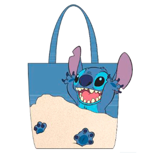 DIFUZED Lilo & Stitch - Beach Day Stitch Poliuretano (PU) Azul, Blanco Mujer Bolso grande