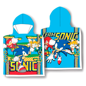 Poncho toalla Sonic The Hedgehog microfibra