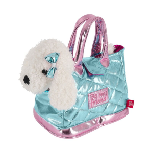 Bolso mano peluche Azul perro Didi 28cm Bolso mano peluche Azul perro Didi 28cm