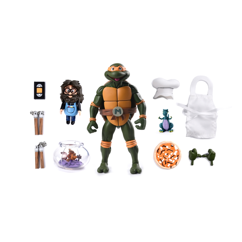 Figura Ultimate Michelangelo VHS Cartoon Tortugas Ninja 18cm