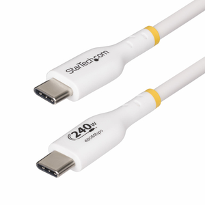 StarTech.com Cable de Carga para Portátil USB-C de 4m - Cable USB Tipo C USB 2.0 para Portátil - Blanco - Cable con Certificació