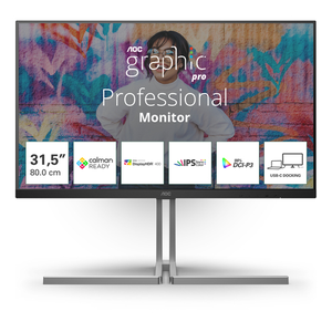AOC U3 U32U3CV pantalla para PC 80 cm (31.5") 3840 x 2160 Pixeles 4K Ultra HD LCD Negro