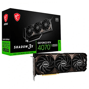 MSI Shadow GeForce RTX 4070 Ti Super 3X OC 16GB GDDR6 - Tarjeta Grafica Gaming MSI Shadow GeForce RTX 4070 Ti Super 3X OC 16GB GDDR6 - Tarjeta Grafica Gaming