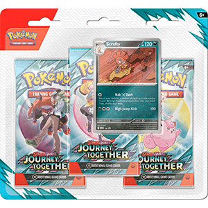 Pack de 3 sobres de cartas Pokemon Journey Together (inglés) Pack de 3 sobres de cartas Pokemon Journey Together (inglés)