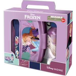 Set Sandwichera cubiertos botella aluminio Frozen Disney 400ml