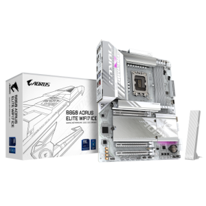 GIGABYTE B860 AORUS ELITE WIFI7 ICE Placa base - CPUs Intel Core Ultra, VRM de 14+1+2+1 fases, hasta 9200MHz DDR5, 1xPCIe 5.0 +