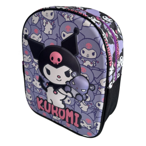Mochila 3D Kuromi Hello Kitty 29cm Mochila 3D Kuromi Hello Kitty 29cm