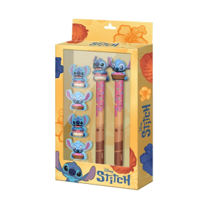 Blister Boligrafo Lapiz 4 gomas Stitch Disney