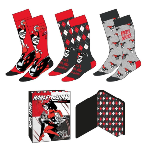 Set 3 calcetines Harley Quinn DC Comics adulto en GAME.es