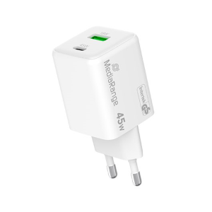 MediaRange MRMA113-2 cargador de dispositivo móvil Smartphone, Tableta Blanco Corriente alterna Carga rápida Interior