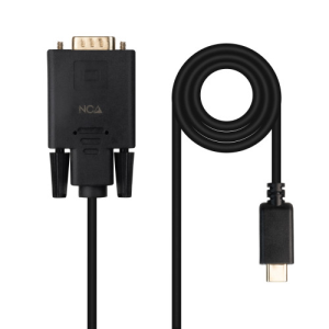 Nanocable Cable Conversor USB-C M a VGA M 18 m Negro Nanocable Cable Conversor USB-C M a VGA M 18 m Negro