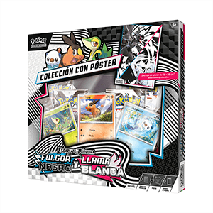 Caja Poster Pokemon TCG Escarlata y Púrpura: Fulgor Negro y Llama Blanca