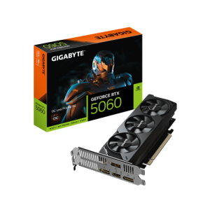 GIGABYTE GeForce RTX 5060 OC Low Profile 8G Tarjeta Gráfica - 8GB GDDR7, 128bit, PCI-E 5.0, 2512 MHz Frecuencia del núcleo, 3 x