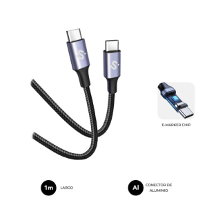 SUBBLIM CABLE OPTIMUS 60W C-C 1m BLACK