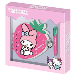 Diario Boligrafo Fresa My Melody Hello Kitty and Friends