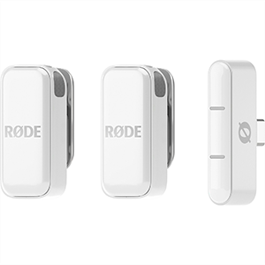 RØDE Wireless Micro – Micrófono inalámbrico compacto, dos transmisores + estuche de carga – USB-C Blanco