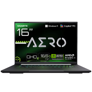 GIGABYTE AERO X16 Portátil Gaming- Copilot+ PC, 16" WQXGA 165Hz, AMD Ryzen AI 9 HX 370, NVIDIA RTX 5070 GPU, 32GB DDR5 5200MHz,
