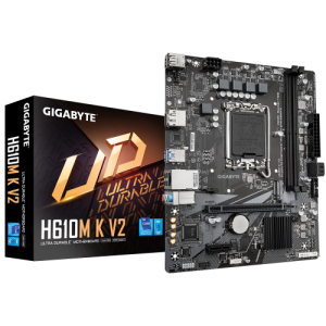 GIGABYTE H610M K V2 Placa base - Procesadores Intel Core 14ª generación, hasta 5600 MHz DDR5, 1xPCIe 3.0 M.2, LAN 1GbE, USB 3.2