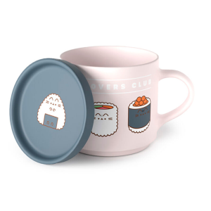 Juego de taza y posavasos el gato amante del sushi Pusheen en GAME.es