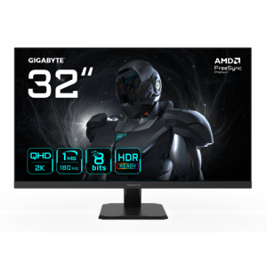 GIGABYTE GS32QA Monitor Gaming 32” QHD - 2560 x 1440, 180Hz, 1ms, 300 cd/m², FreeSync Premium, HDR Ready, HDMI 2.0, DisplayPort