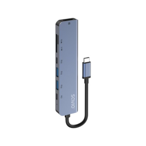 Savio AK-82 hub de interfaz USB Tipo C 5000 Mbit/s Negro