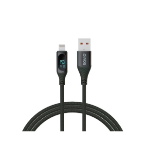 Savio USB - Lightning cable with display CL-173 1 m black Negro