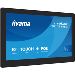 iiyama TW1023ASC-B3P pantalla de señalización Diseño de quiosco 25,6 cm (10.1") Wifi 385 cd / m² WXGA Negro Pantalla táctil Proc