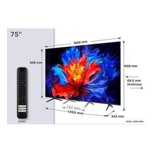 TCL P8K 75P8K Televisor 190,5 cm (75") 4K Ultra HD Smart TV Wifi Metálico 350 cd / m²