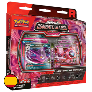 Blister cartas League Battle Deck Team Rockets Mewtwo Ex Pokémon Español