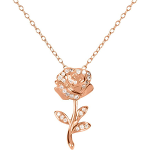Colgante Rosa La Bella y la Bestia Disney plata
