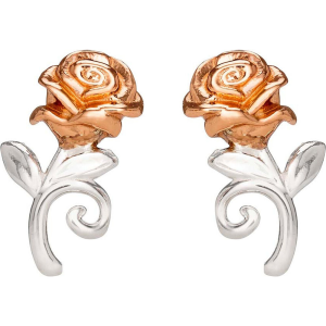 Pendientes Rosa La Bella y la Bestia Disney plata