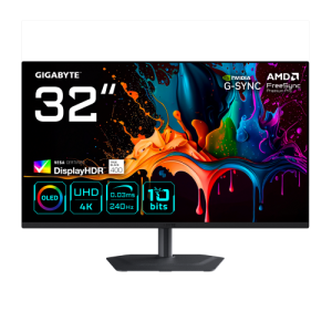 GIGABYTE MO32U2 Monitor Gaming OLED 32” 4K UHD - 3840 x 2160, 240Hz, 0.03ms, 250 cd/m², G-Sync Compatible, FreeSync Premium Pro