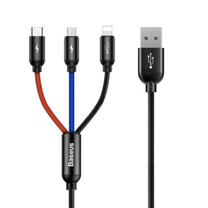 Colorfone CAMLT-BSY01 cable USB 1,2 m USB A 3 x USB C Negro, Rojo, Azul