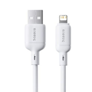 OS-BASEUS SILKY SERIES FAST CHARGING CABLE USB TO IP 24A 1M MOON WHITE
