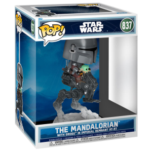 Figura POP Rides Deluxe Star Wars Mandalorian Grogu The Mandalorian with Grogu in Imperial Remnant AT-RT