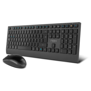 NOX NXLITEDUOSP teclado Ratón incluido Hogar RF Wireless + Bluetooth QWERTY Español Negro