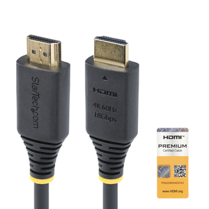 StarTech.com Cable HDMI Premium Certificado de Alta Velocidad de 1m - 4K 60Hz - 144Hz - UHD - HDR10/HDCP 2.2/ARC - 18Gbps - Cabl