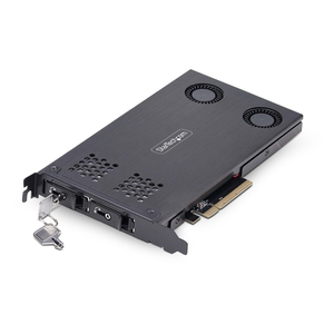 StarTech.com Tarjeta Rack Móvil de 2 Bahías para SSD NVMe M.2 a PCIe x8 - Requiere Bifurcación - Bahías de Intercambio en Calien