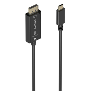AISENS Cable Conversor Bidireccional USB-C A DISPLAYPORT 8K@60Hz, USB-C/M-DP/M, Negro, 1.8m