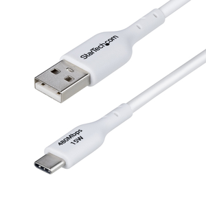 StarTech.com Cable de Carga USB-A a USB-C Blanco de 2m - Cable de Carga USB Tipo C - Carga Rápida de 3A - Cable de Transferencia