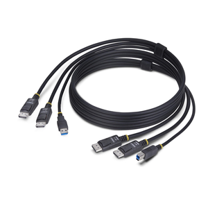 StarTech.com Cable KVM DisplayPort de Doble Pantalla con USB 5Gbps de 1,8m - 4K 60Hz - DP 1.2 - Cable para Conmutador KVM para D