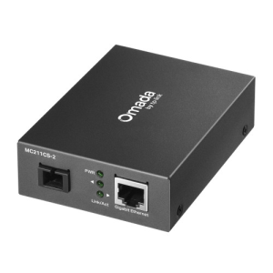 TP-Link Omada MC211CS-2 convertidor de medio 1000 Mbit/s 1310 nm Monomodo Negro