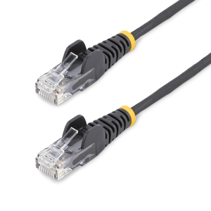 StarTech.com Cable de Red Ethernet CAT6 Delgado sin Enganches Negro de 10m - Cable RJ45 Snagless Slim de 28AWG - Alambre de Cob