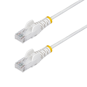StarTech.com Cable de Red Ethernet CAT6 Delgado sin Enganches Blanco de 2,5m - Cable RJ45 Snagless Slim 28AWG - Alambre de Cobre