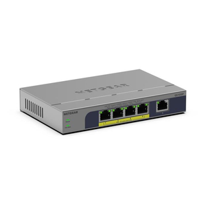 NETGEAR GS105P No administrado Gigabit Ethernet (10/100/1000) Energía sobre Ethernet (PoE) Montaje en pared/escritorio Gris